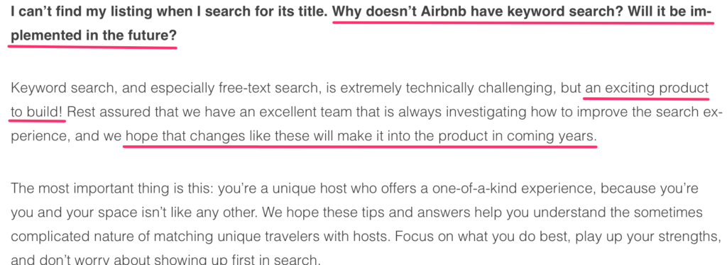 parole chiave airbnb